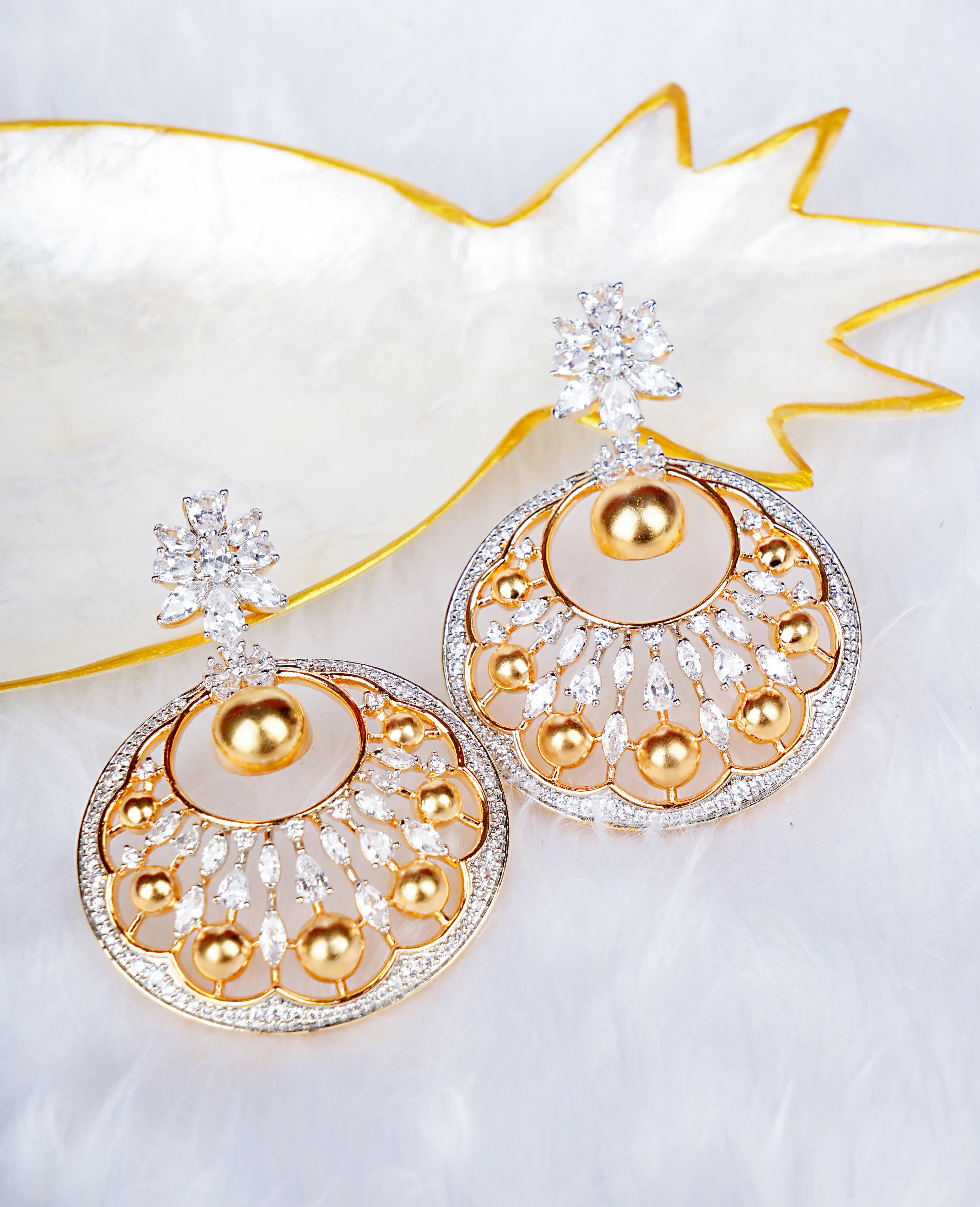 AD Chand Bali Earrings in Gold Finish - Timeless Elegance