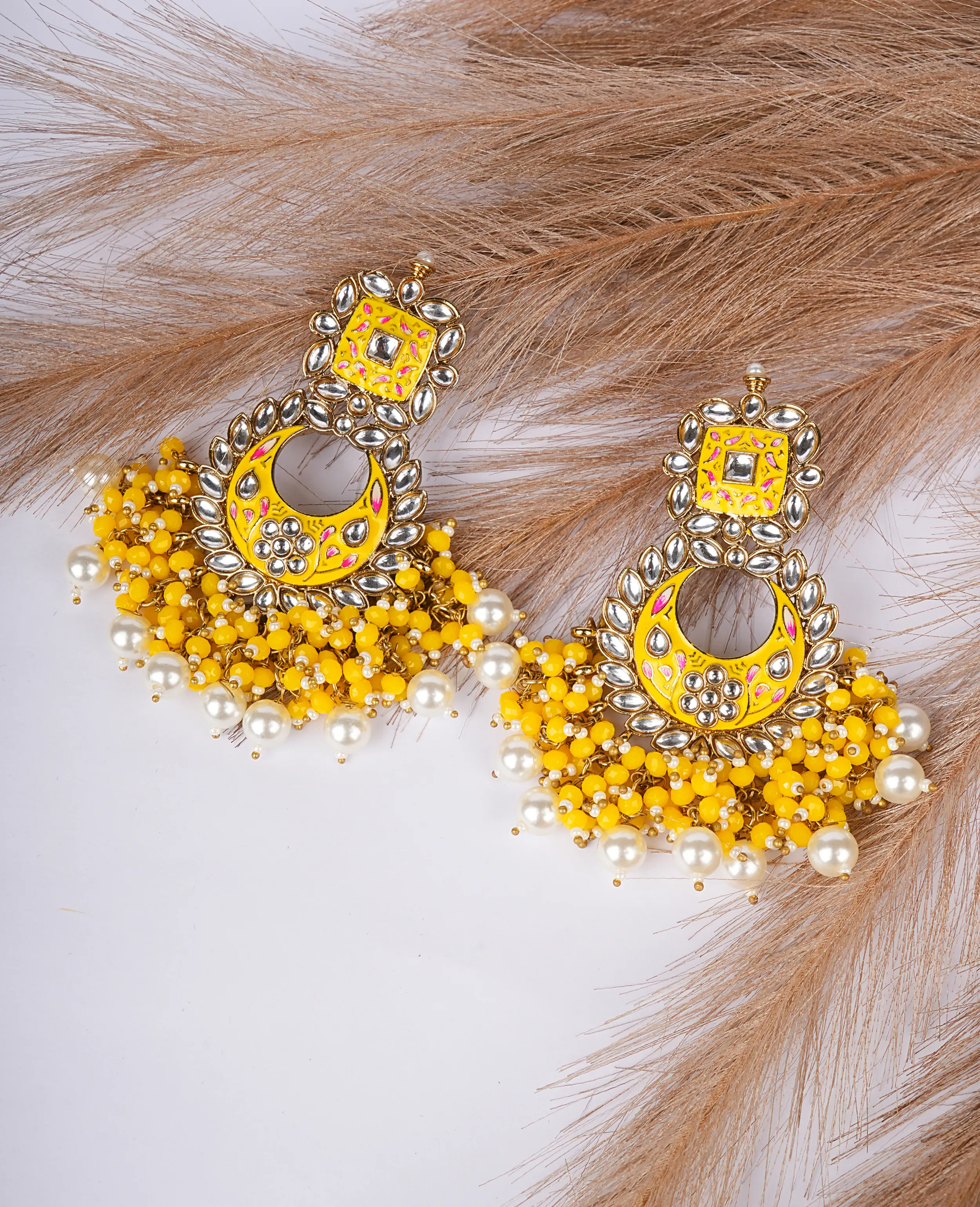 Handwork Meenakari Chandbali Earrings – Traditional Elegance with a Vibrant Twist