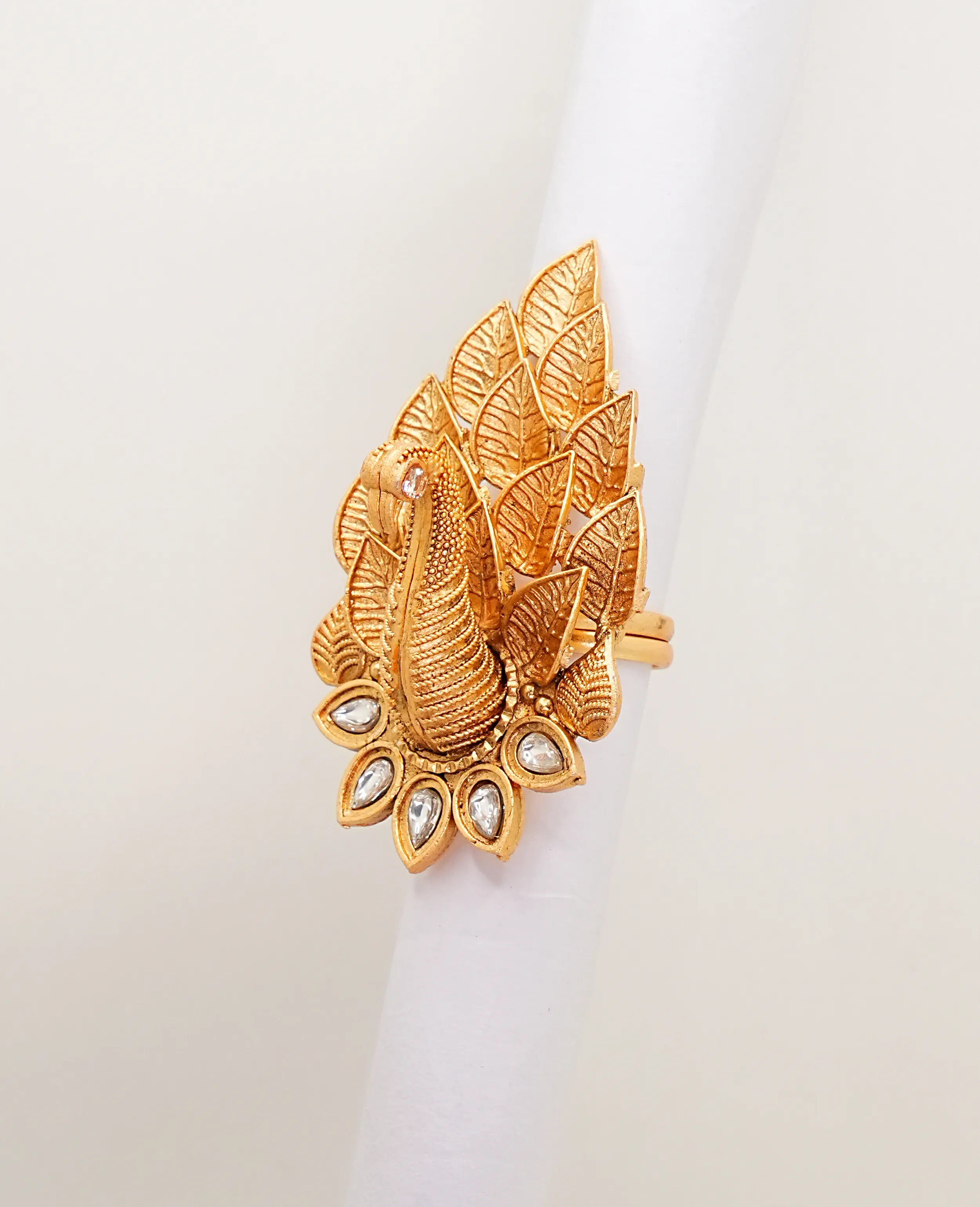 Gram Peacock-Inspired Finger Ring - 18K Gold Plated 
