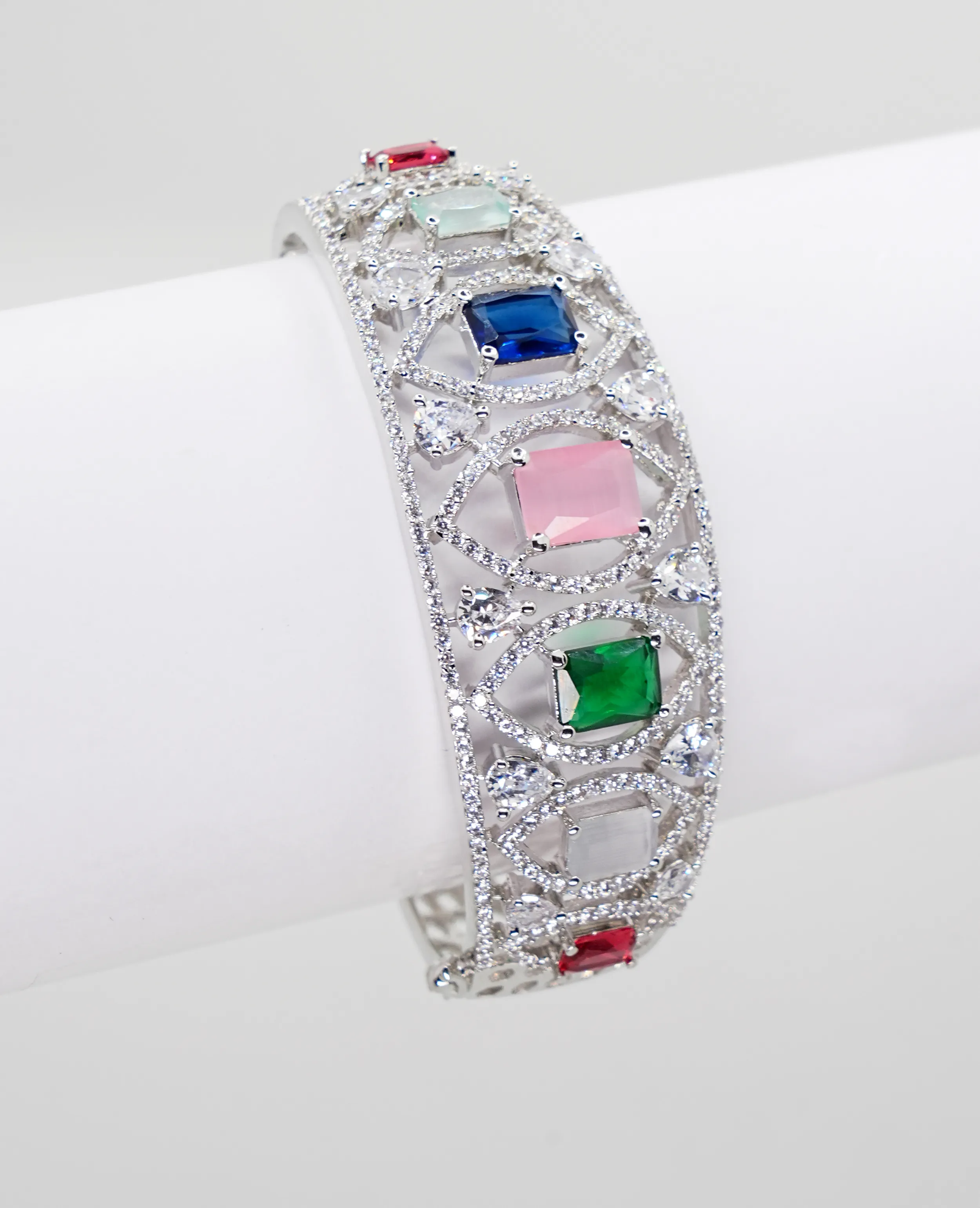 AD Bracelet with Semi-Precious Color Stones
