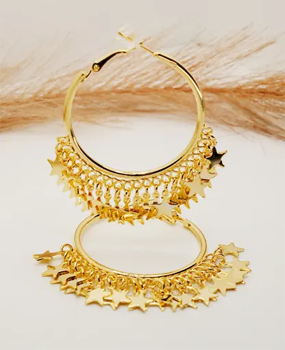 Star-Striking Golden Hoops – Add a Touch of Glamour to Your Hoop Collection
