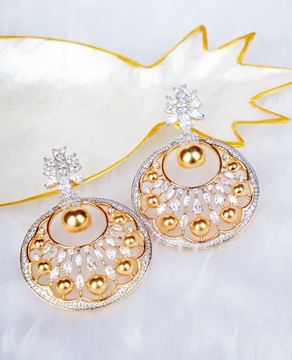 AD Chand Bali Earrings in Gold Finish - Timeless Elegance