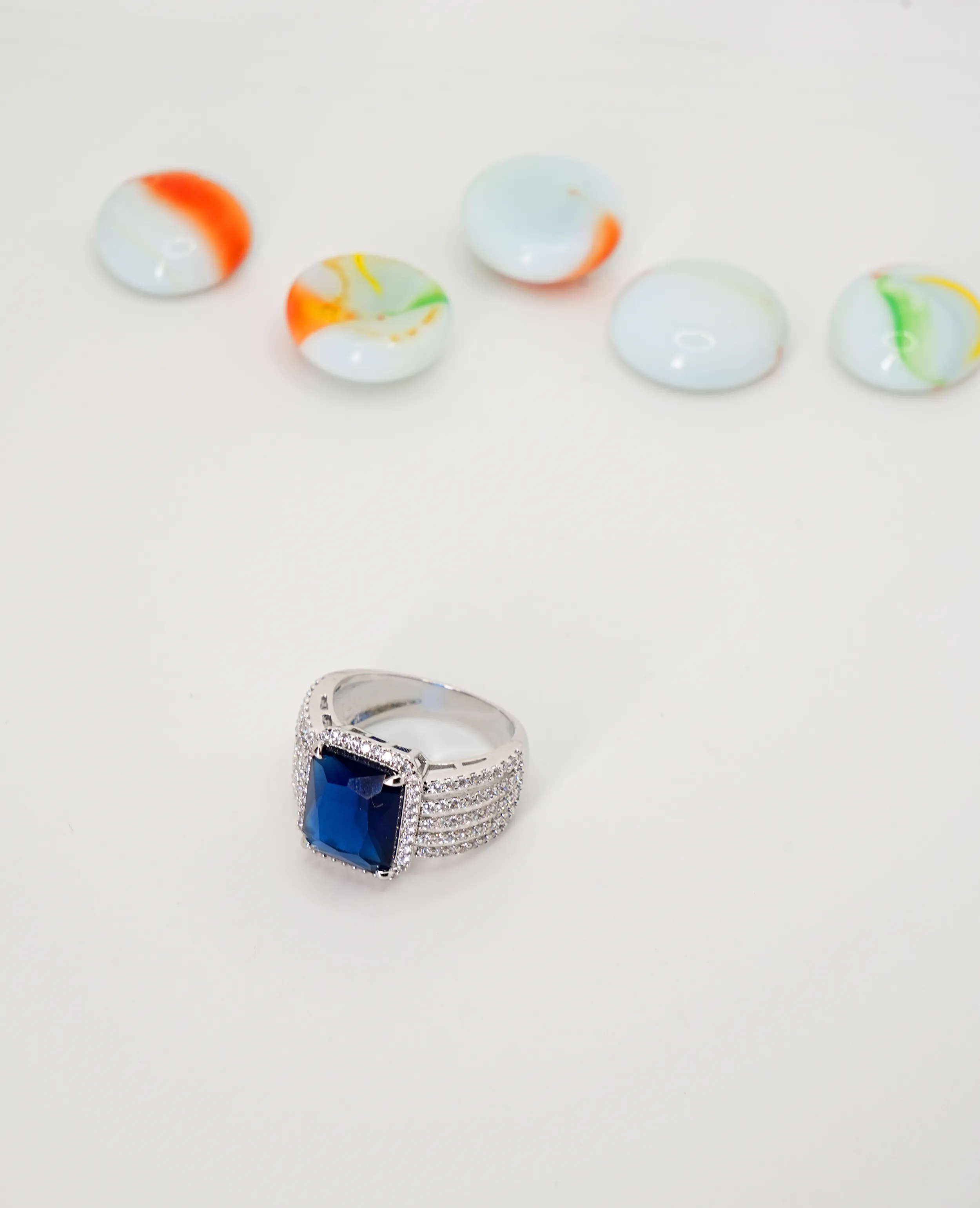AD Finger Ring - Sapphire Blue Allure