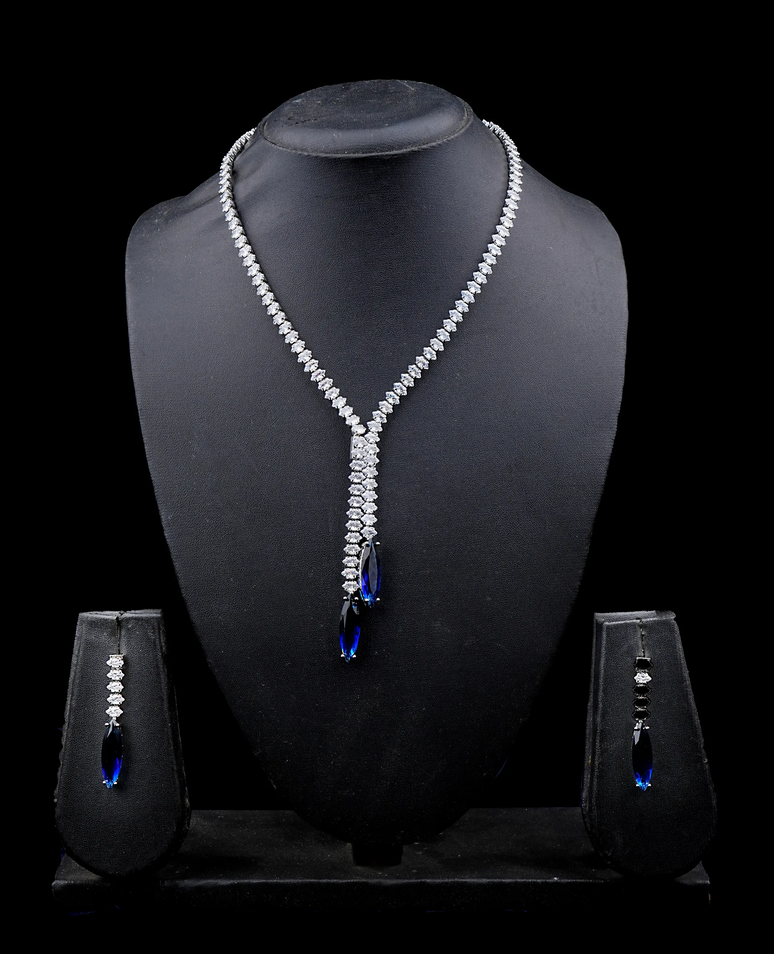 Sapphire AD Necklace Set 