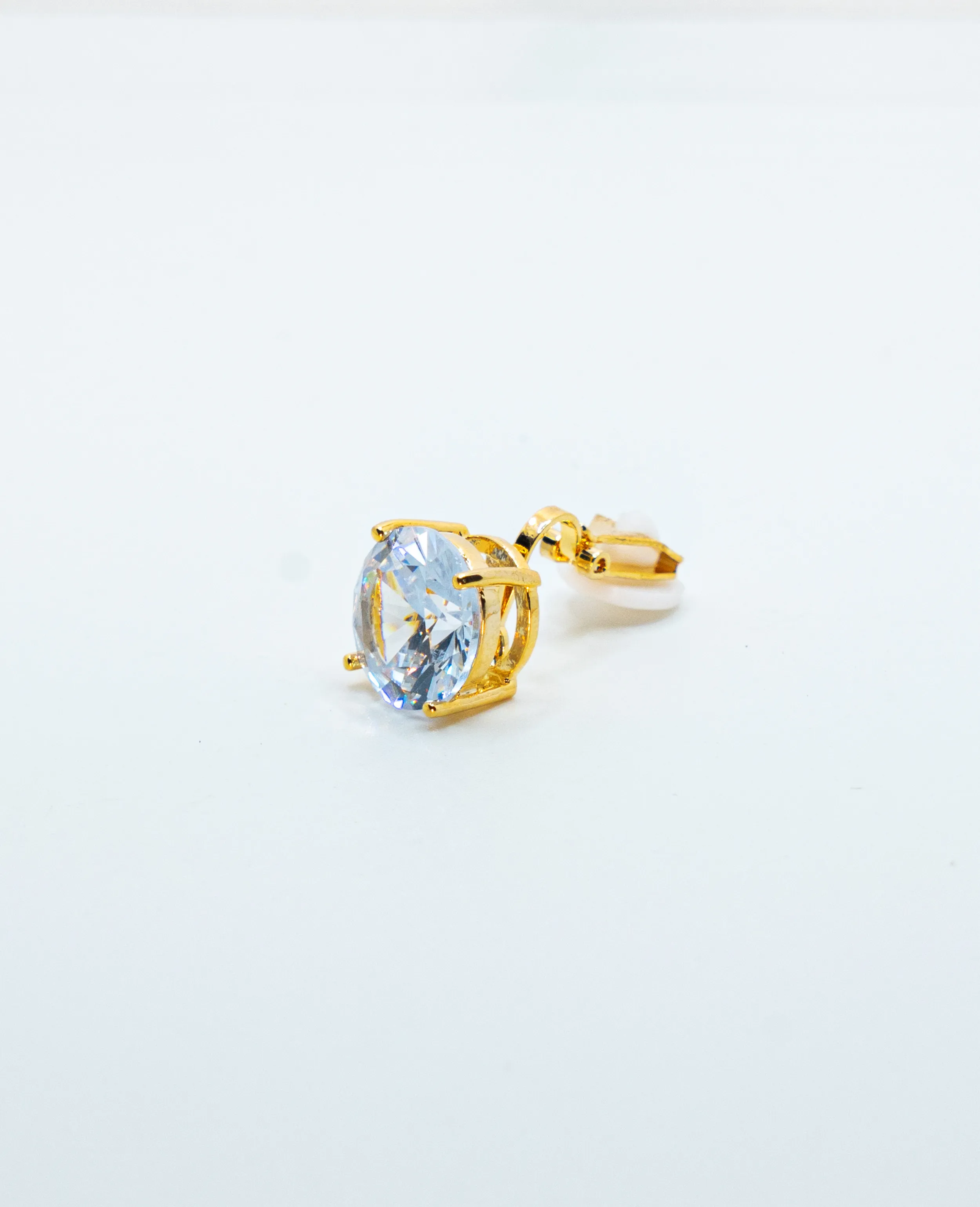 Large American Diamond Clip-On Studs (No Piercing Needed)