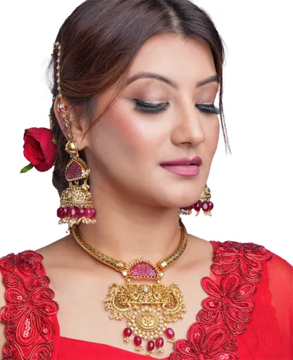 Vintage Hasli Pattern Necklace Set - 18K Gold-Plated 