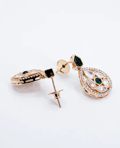 Kundan Semi-Hanging Traditional Earrings