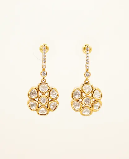 Stunning Parab Kundan Semi-Hanging Earrings – Timeless Elegance