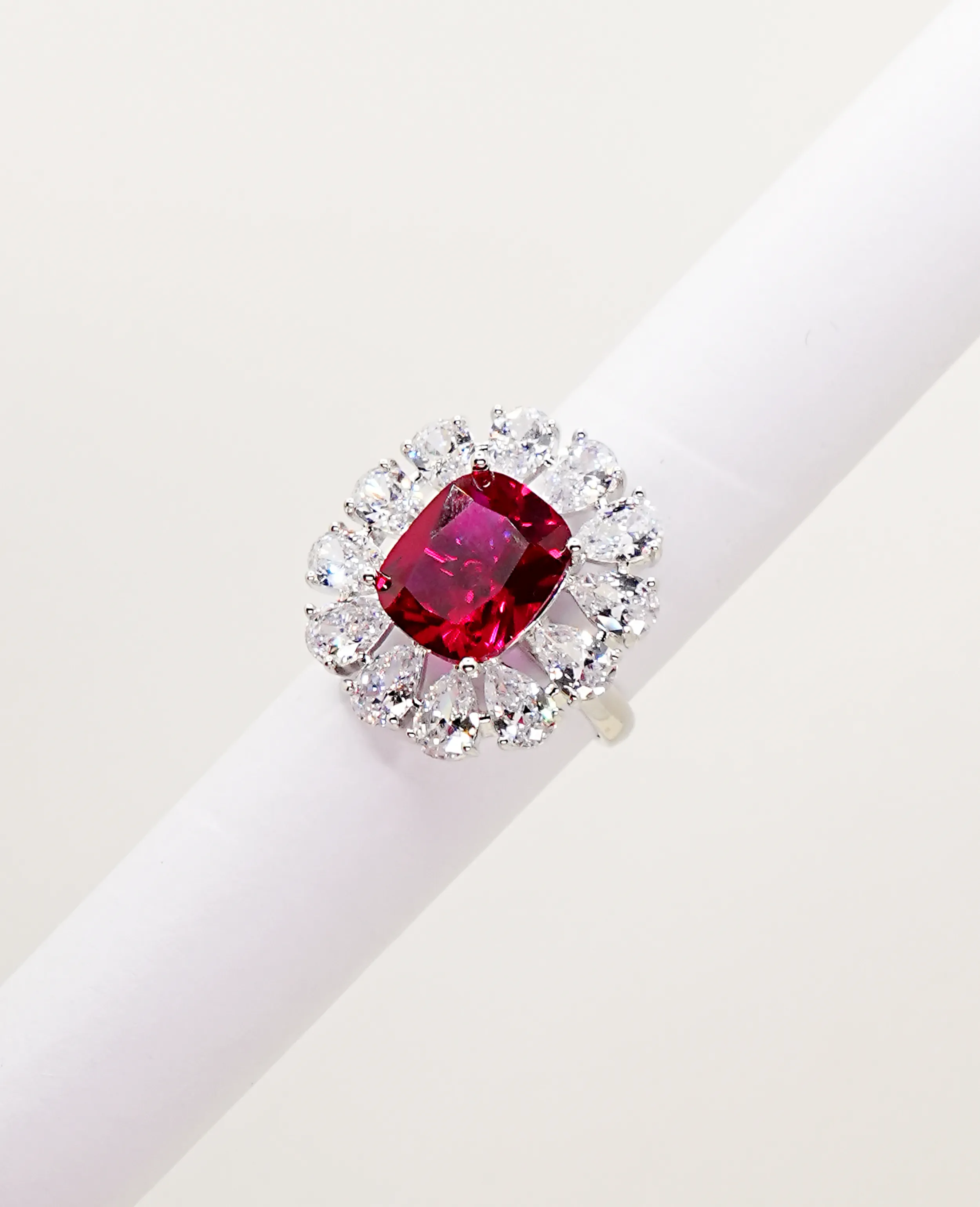 Floral AD Ring - Ruby 
