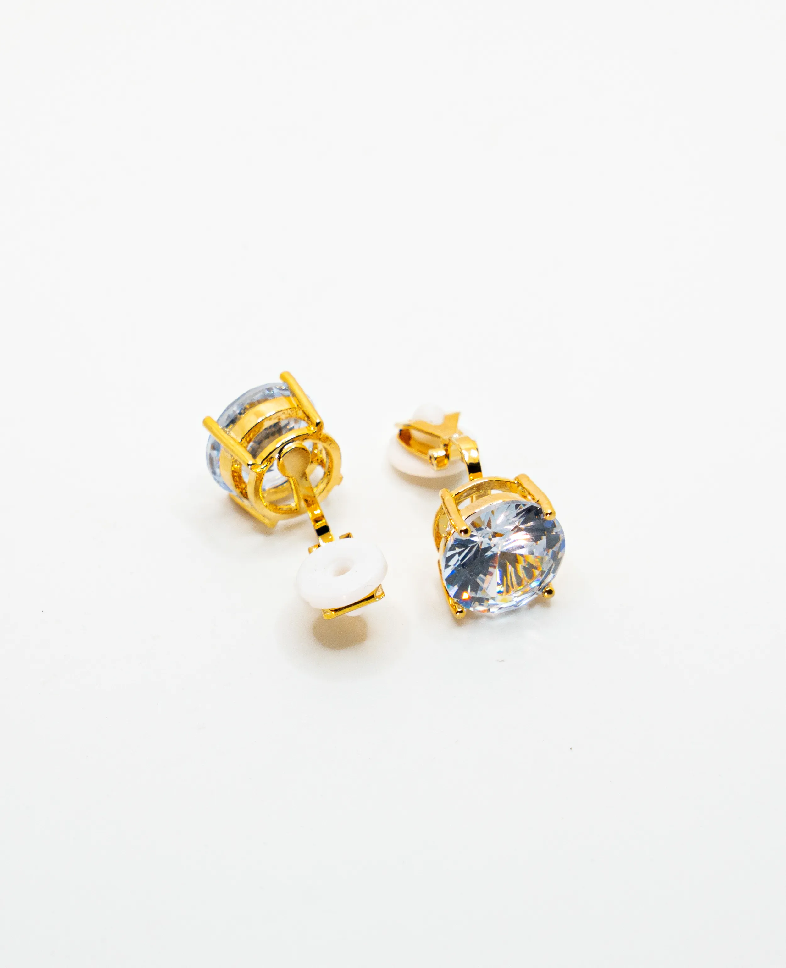 Large American Diamond Clip-On Studs (No Piercing Needed)