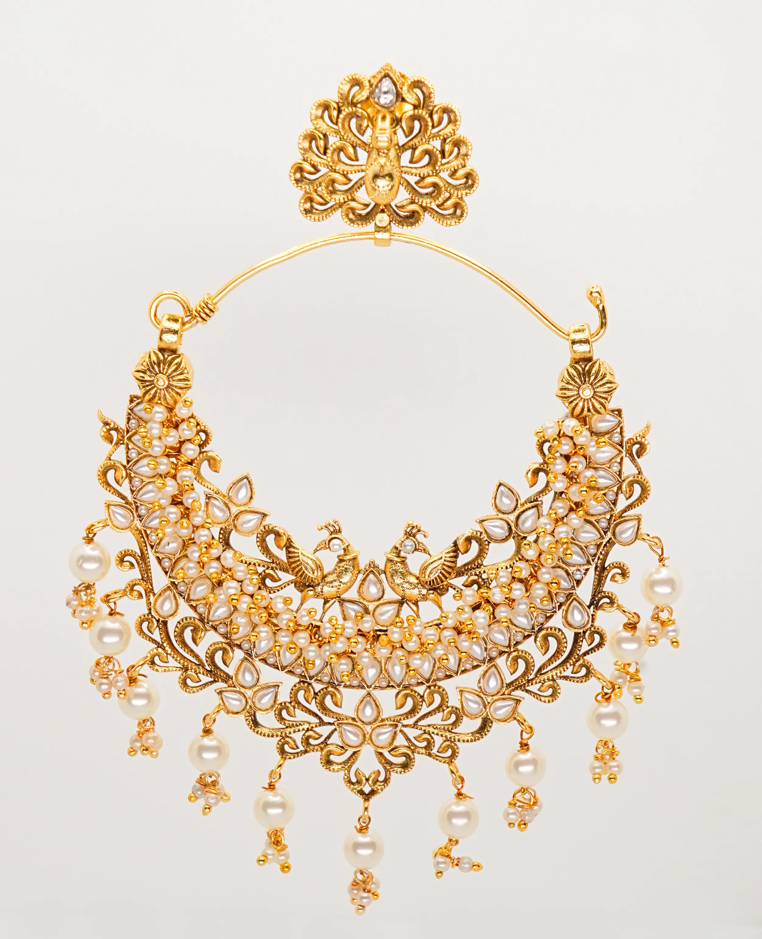 Dull Gold Traditional Chandelier Earrings - Timeless Elegance