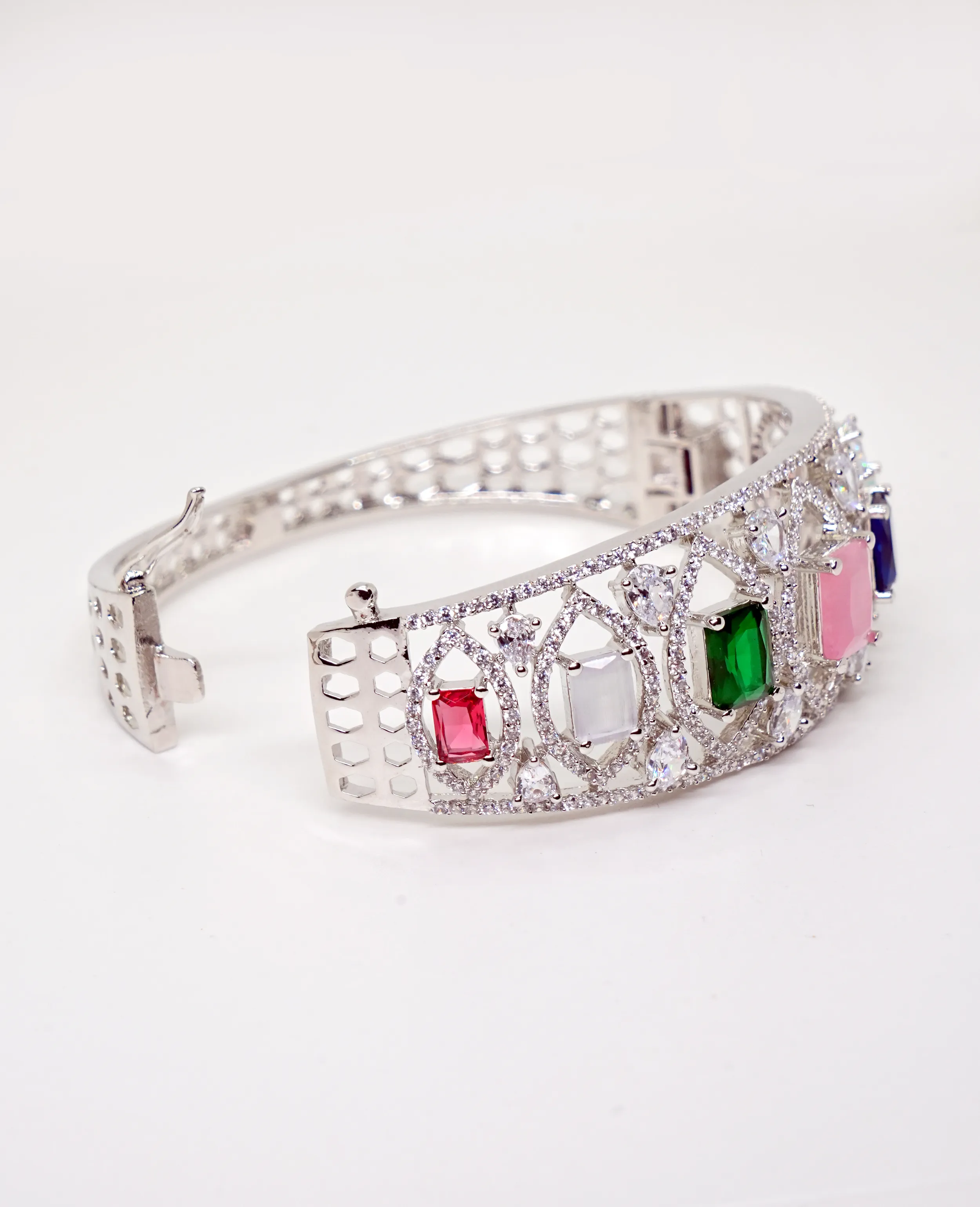 AD Bracelet with Semi-Precious Color Stones
