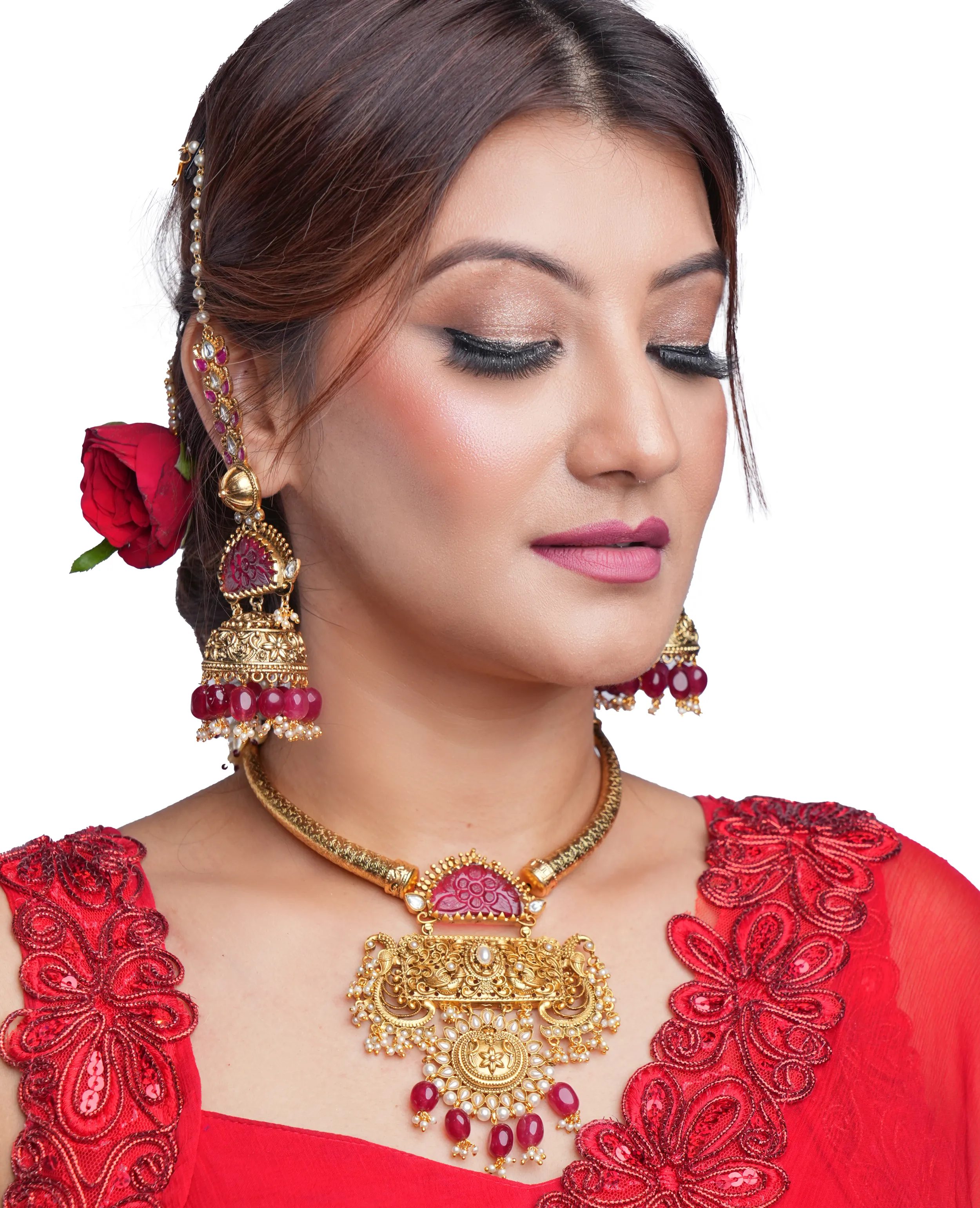 Vintage Hasli Pattern Necklace Set - 18K Gold-Plated 