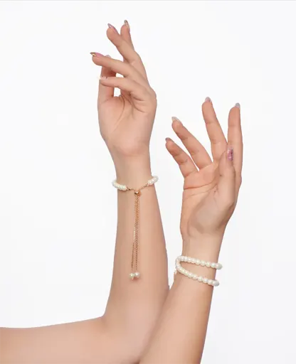 Double Line Adjustable Pearl Bracelet 