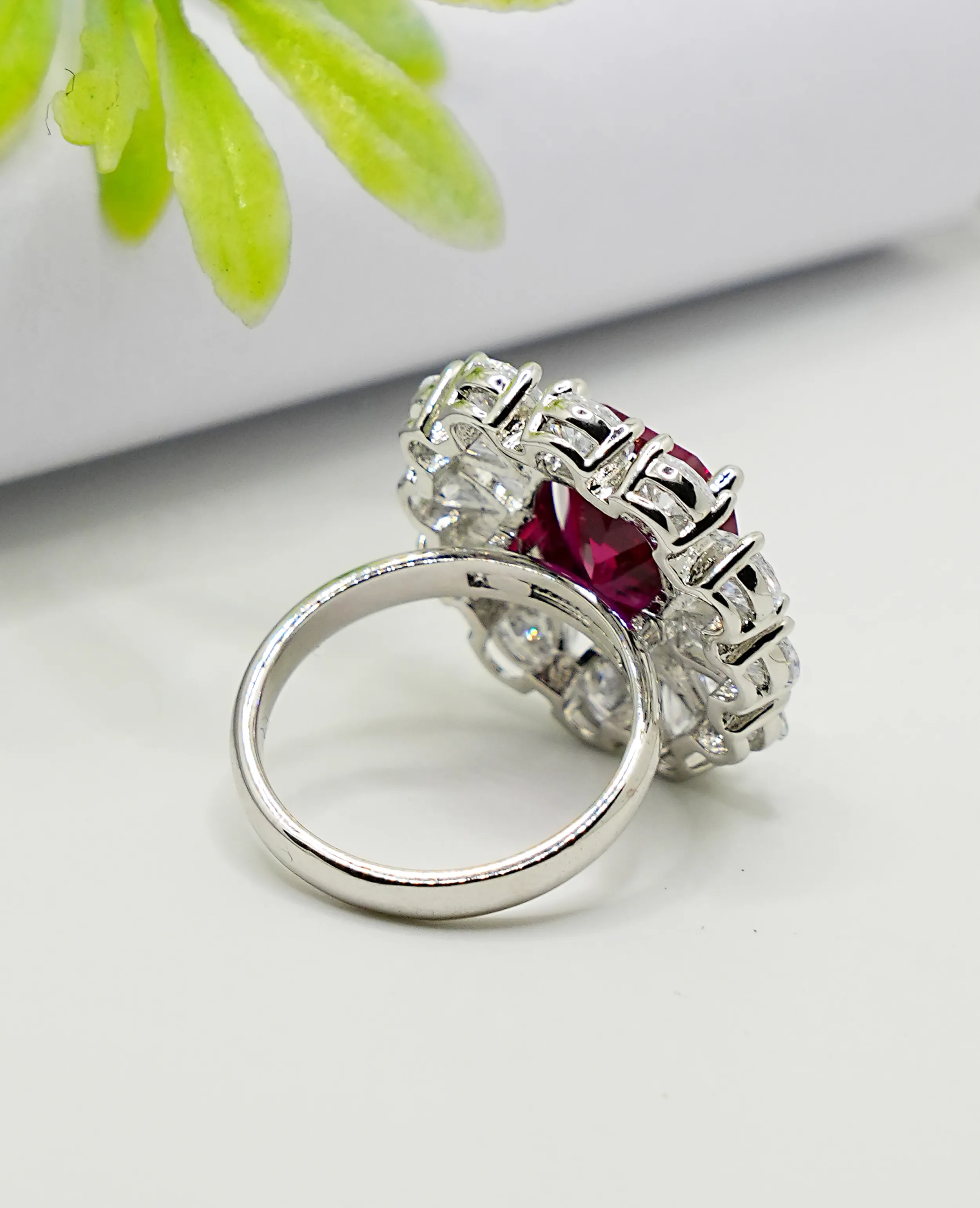 Floral AD Ring - Ruby 