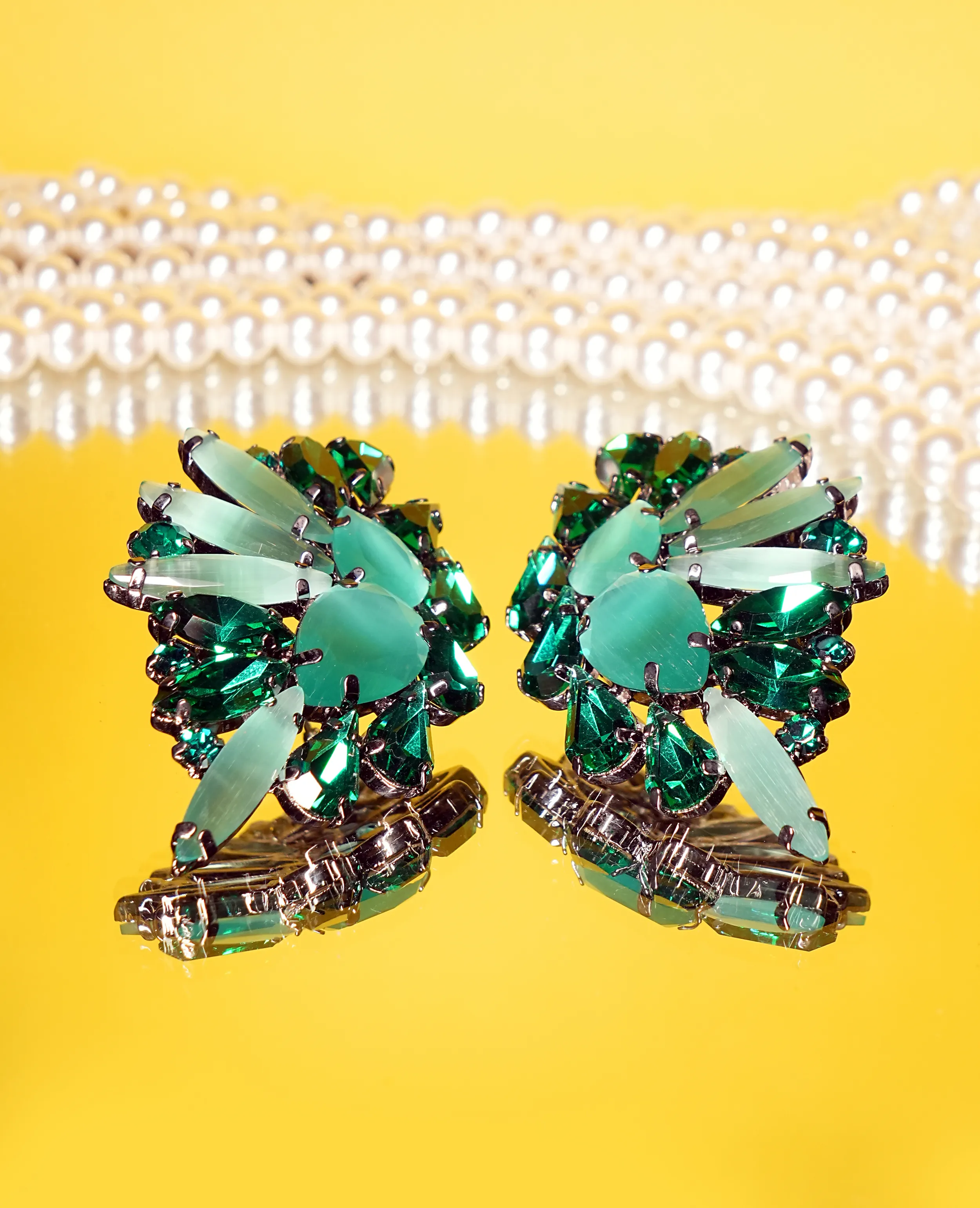 Korean Earrings - Green