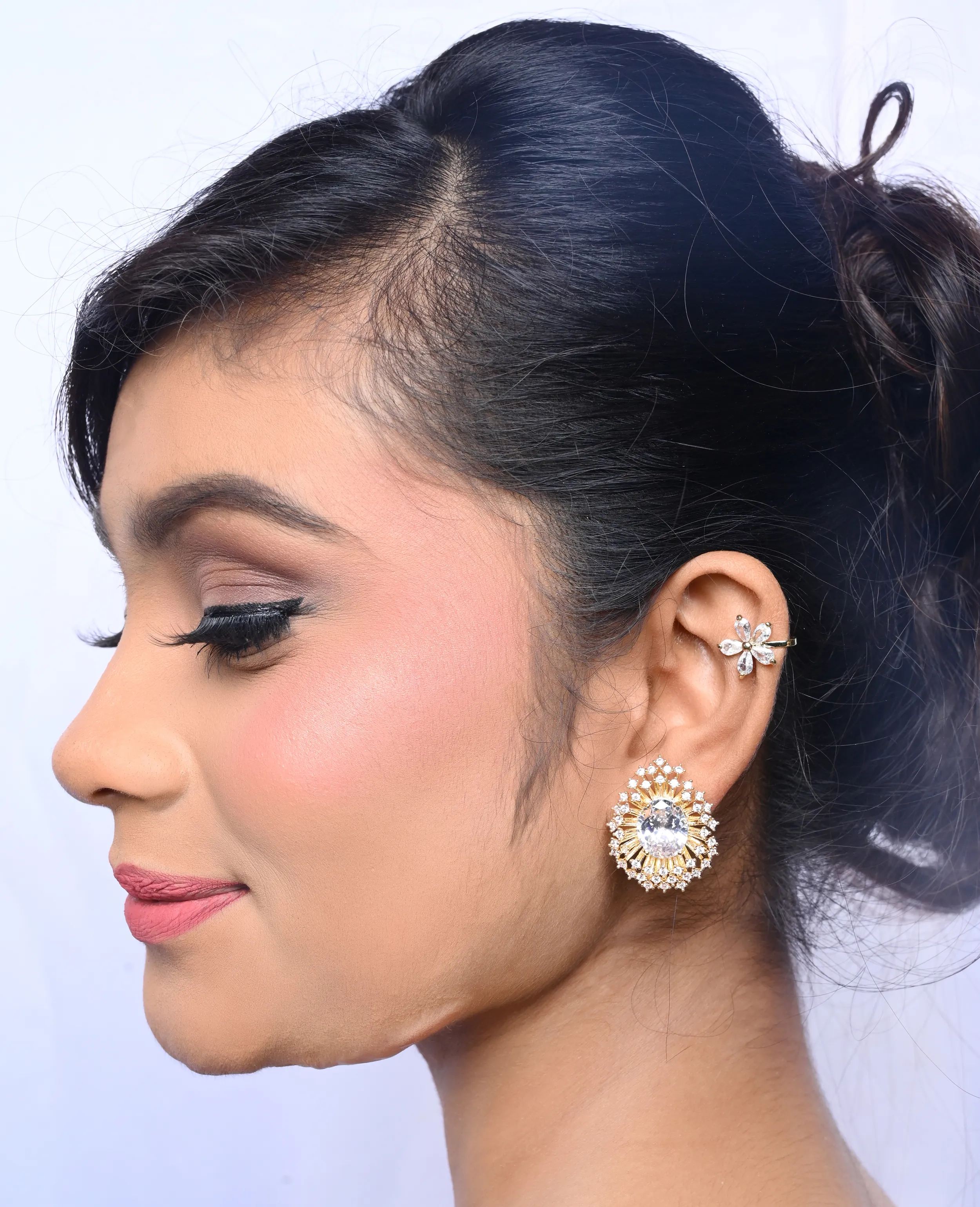 Pearl Jhumki with Ruby Bead – Ideal Size