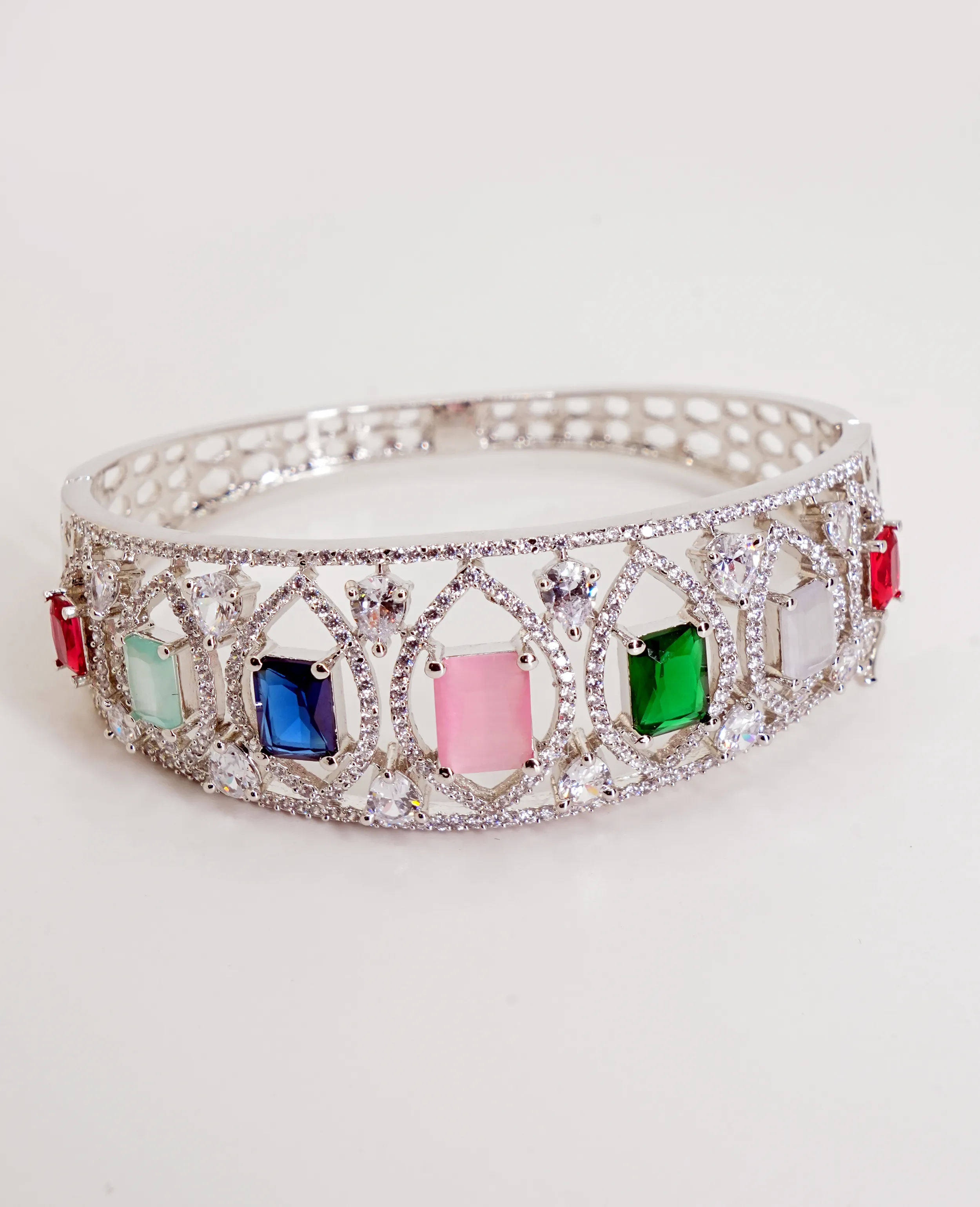 AD Bracelet with Semi-Precious Color Stones