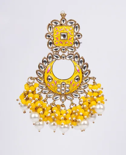 Handwork Meenakari Chandbali Earrings – Traditional Elegance with a Vibrant Twist