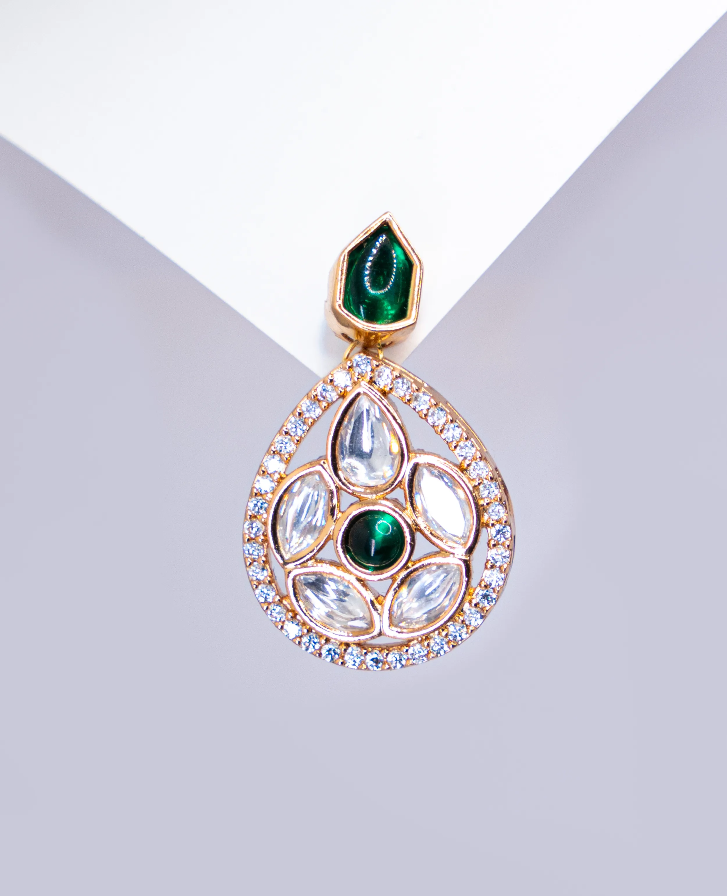 Kundan Semi-Hanging Traditional Earrings