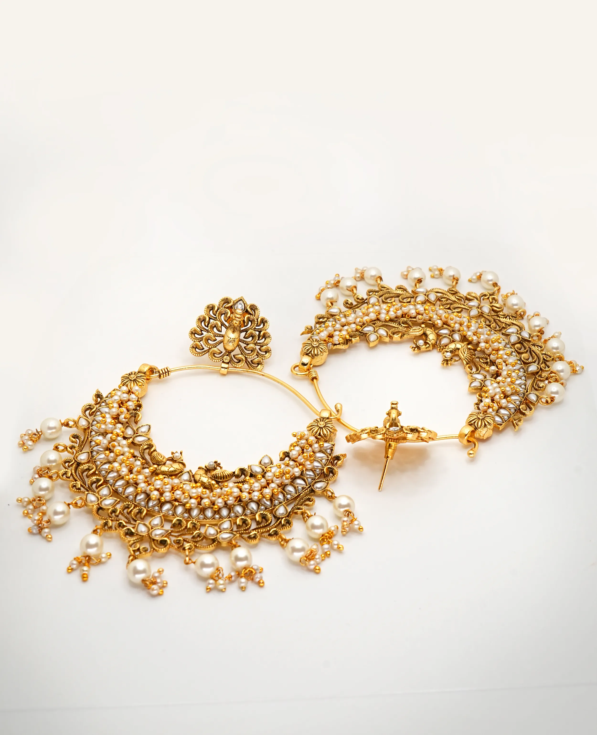 Dull Gold Traditional Chandelier Earrings - Timeless Elegance